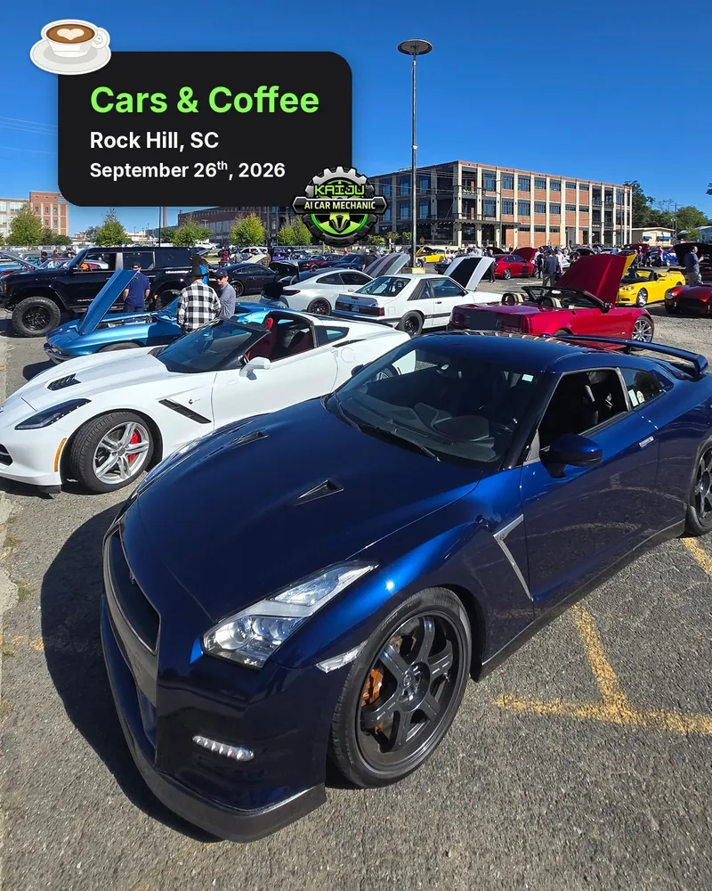 Great turnout at Cars & Coffee Rock Hill on Saturday! 💯 ☕️ Awesome cars, amazing weather, and great coffee from @knowledgeperk.rockhill 🙌 #CarsAndCoffeeRoc…